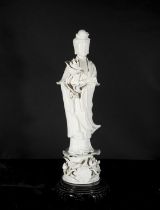 Guanyin in blanc de chine porcelain, 20th century Chinese school