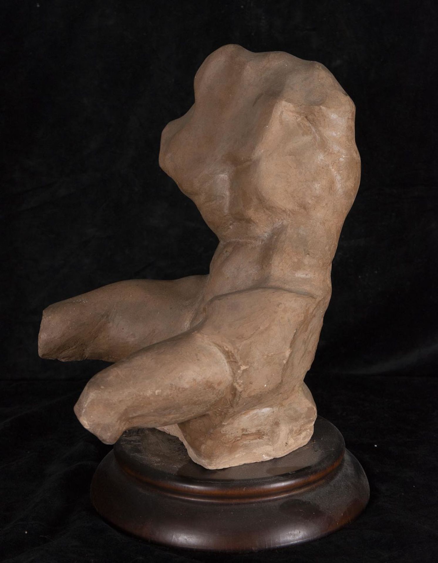 Study of Male Torso in terracotta following Classical models, 19th century French work from the Pari - Image 2 of 4