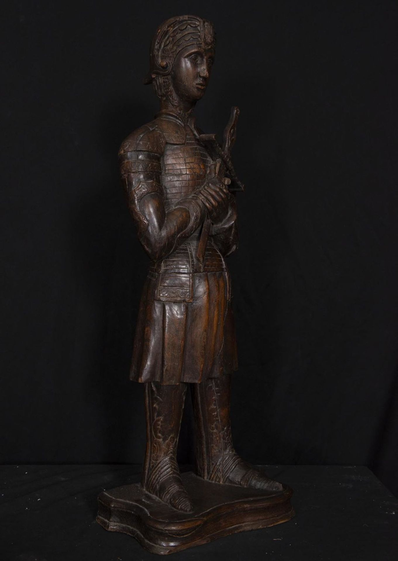 Large Black Forest Sculpture of Joan of Arc, Liberator and Patroness of France, in oak wood, Germany - Image 3 of 4