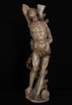 Large and Exquisite Saint Sebastien tied to the column, Sicilian workshops of Trapani late 16th cent