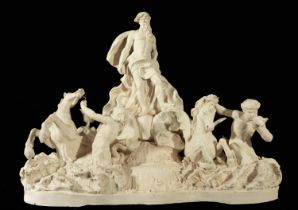 The Triumph of Neptune, an important large ceramic group from the Royal Factory of Capodimonte from