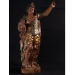 Large Archangel Saint Raphael from the 16th century, South of Portugal school, in cedarwood