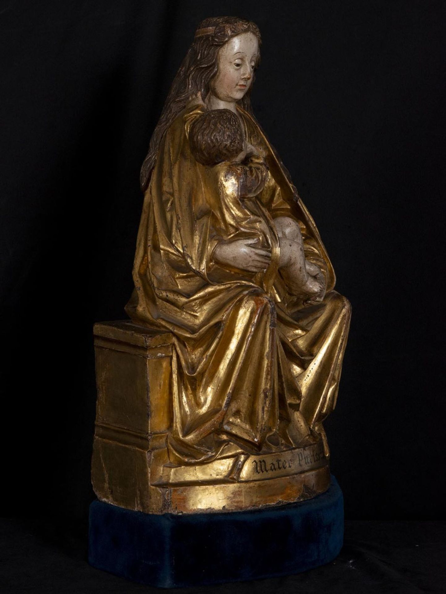 Spectacular Large Virgin of the Milk, following Flemish Gothic models of Malines , probably 19th cen - Image 6 of 9