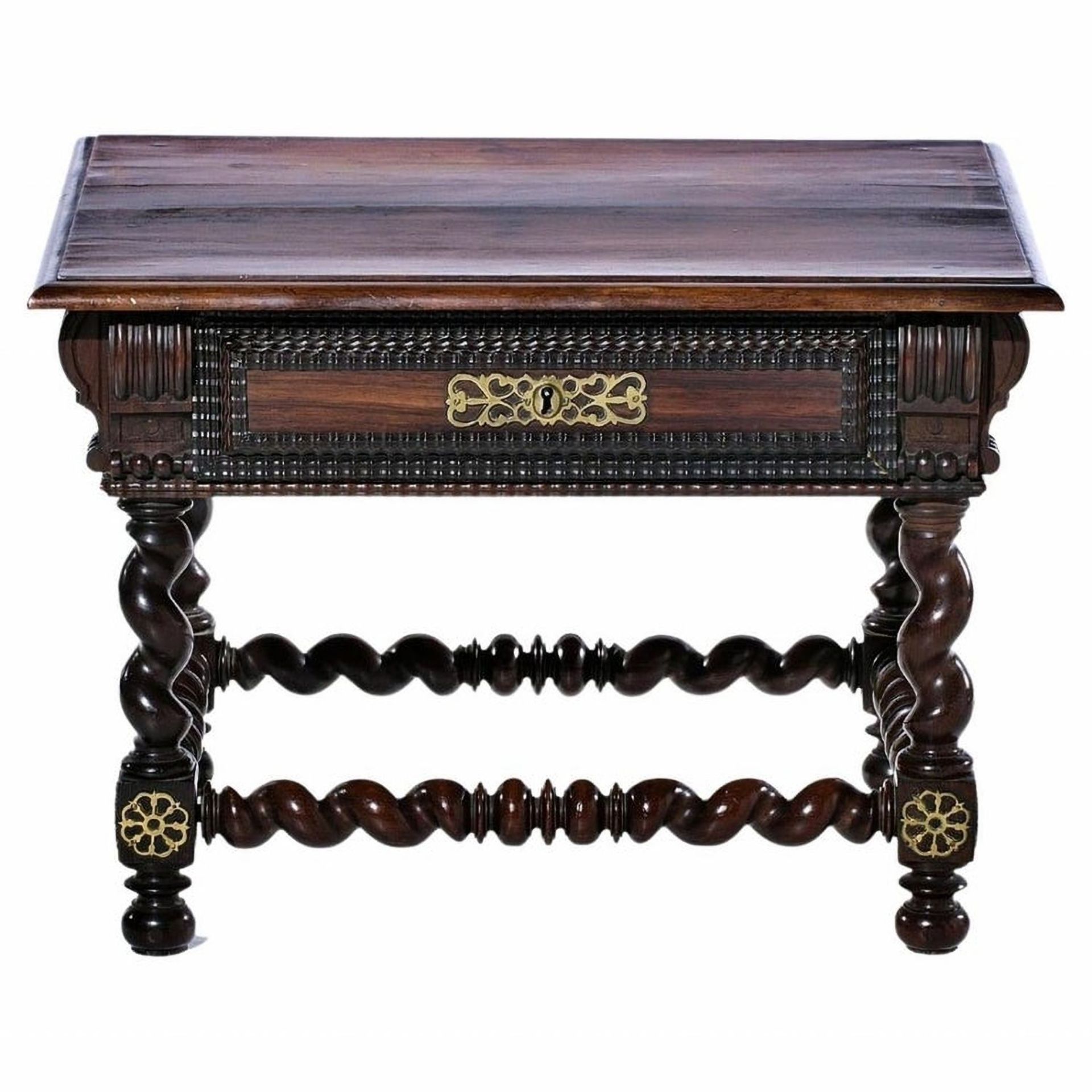 Magnificent Portuguese side table in Rosewood, 19th century