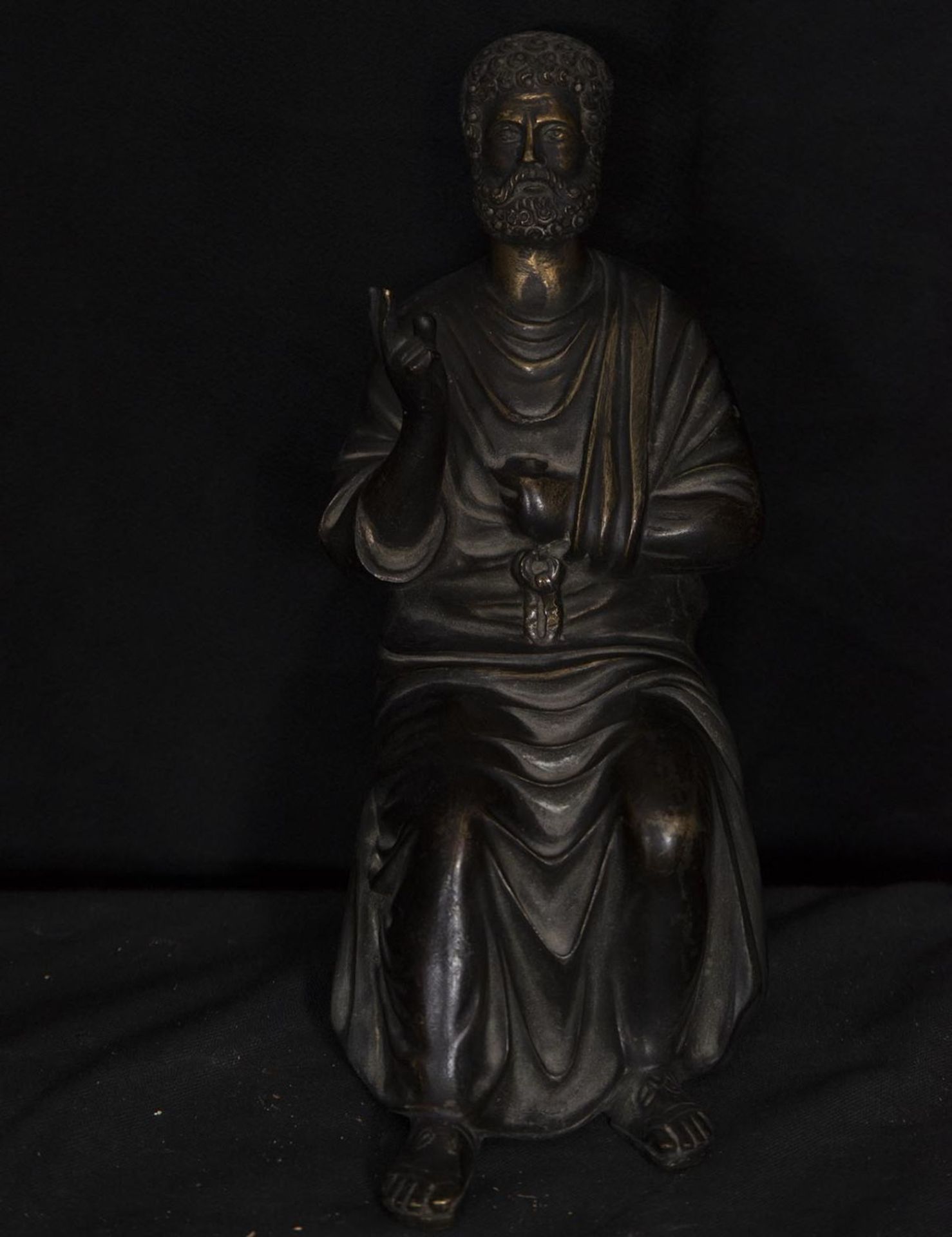 Patinated bronze sculpture Grand Tour of Saint Peter, 19th century, Italy