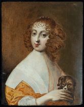 Portrait of Lady with Dog, 17th century Fontainebleau French school