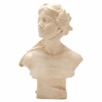 "La Bella Florentina" Emilio Fiaschi (1858 – 1941), Italian bust sculpture made of Carrara marble, 1
