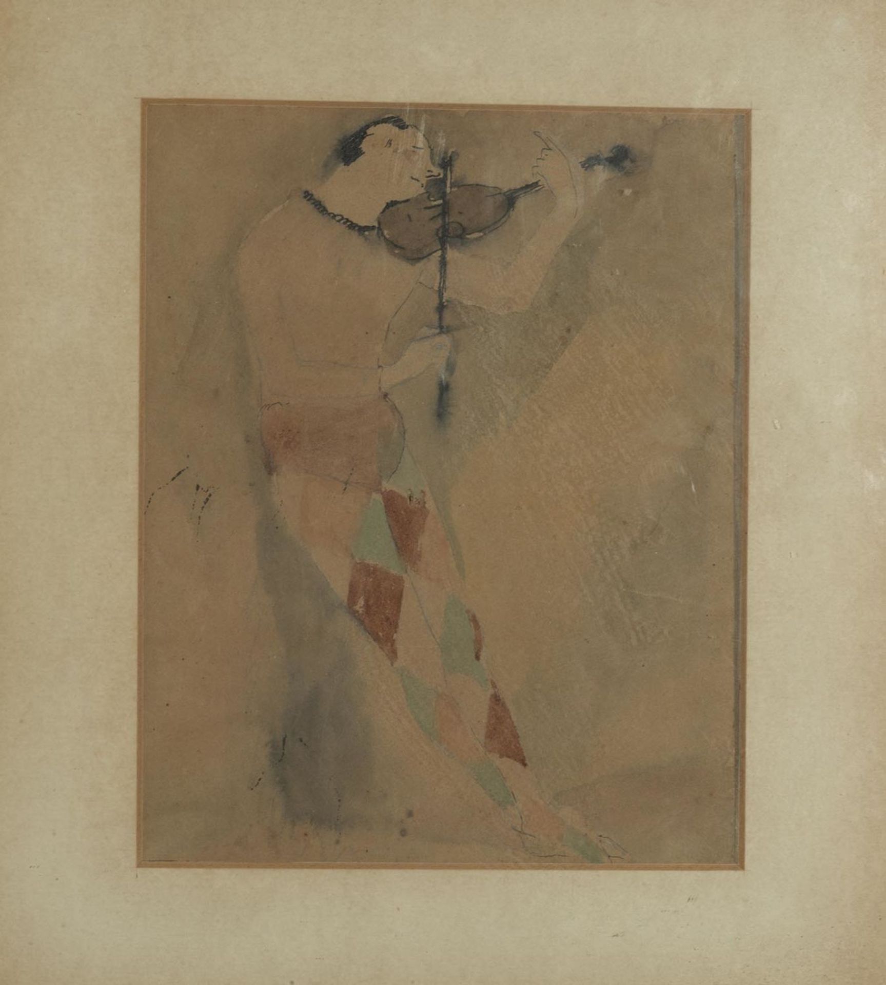 Post Symbolist School - Catalan Impressionist, "Violinist" and "Sketch", early 20th century