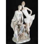 Dancer and Harlequin in Lladró porcelain, 20th century