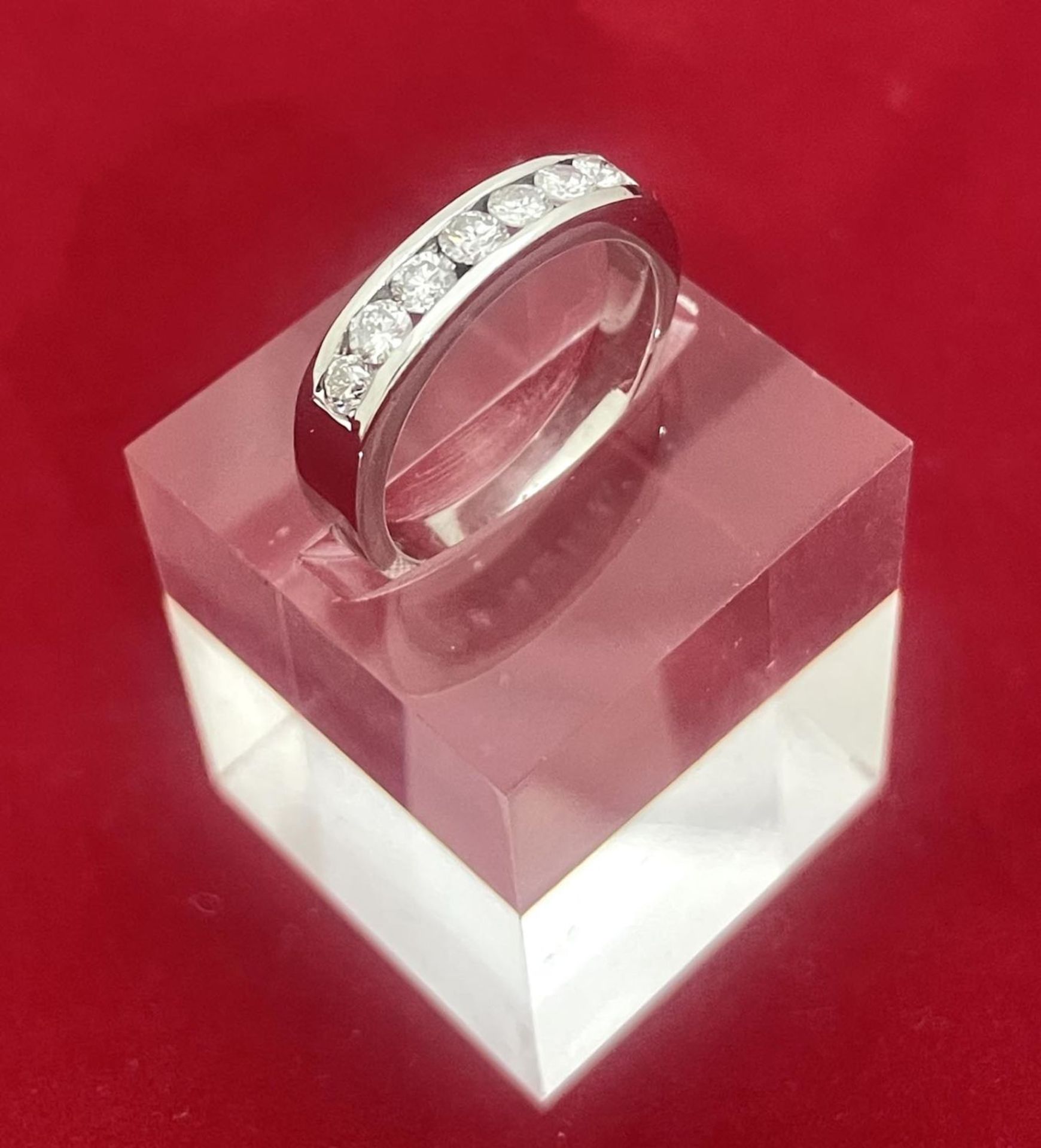 18kt white gold ring half alliance model - Image 3 of 4