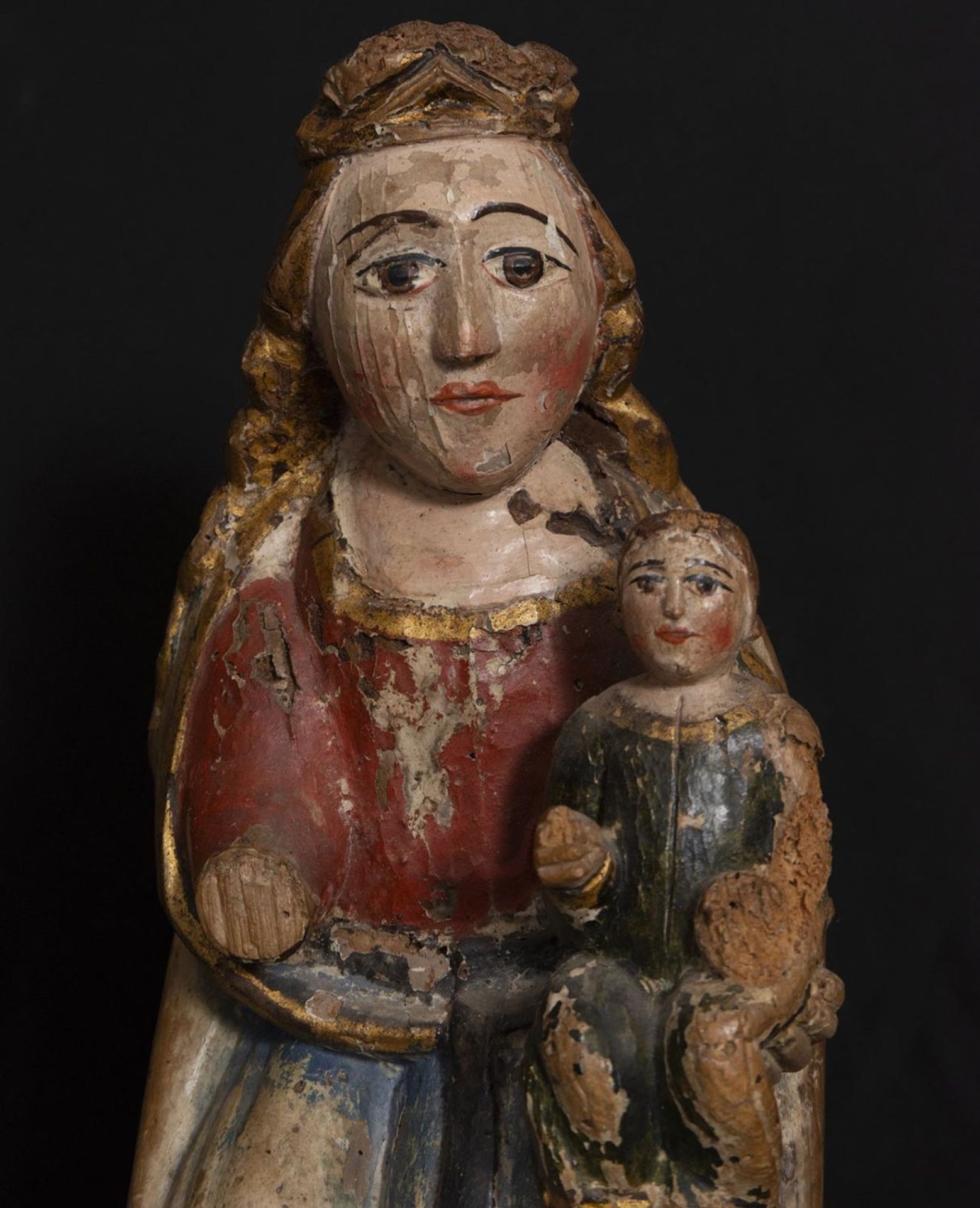 Virgin and Child Late Romanesque Portuguese or Galician from the late 14th century - early 15th cent - Image 2 of 5