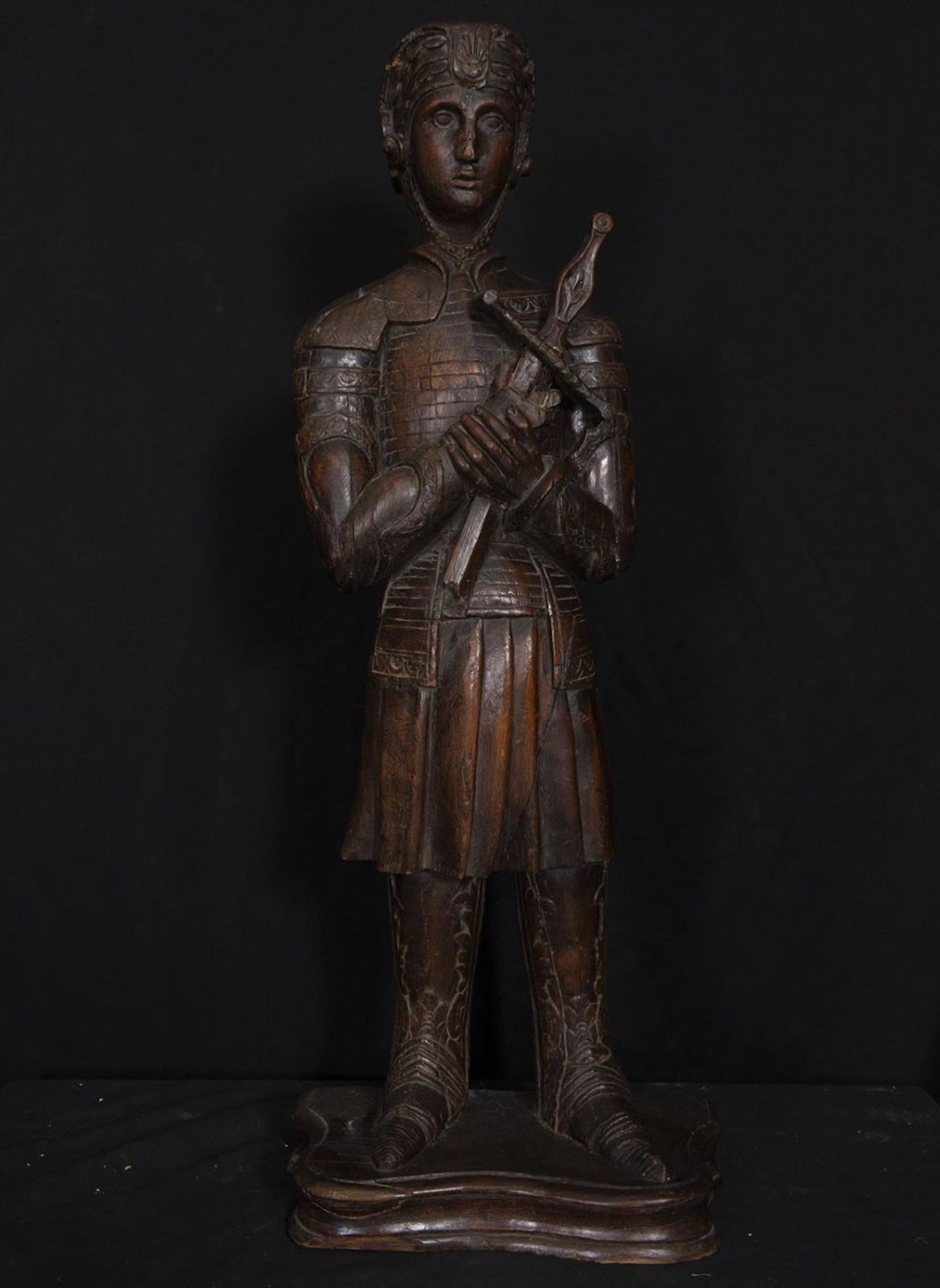 Large Black Forest Sculpture of Joan of Arc, Liberator and Patroness of France, in oak wood, Germany