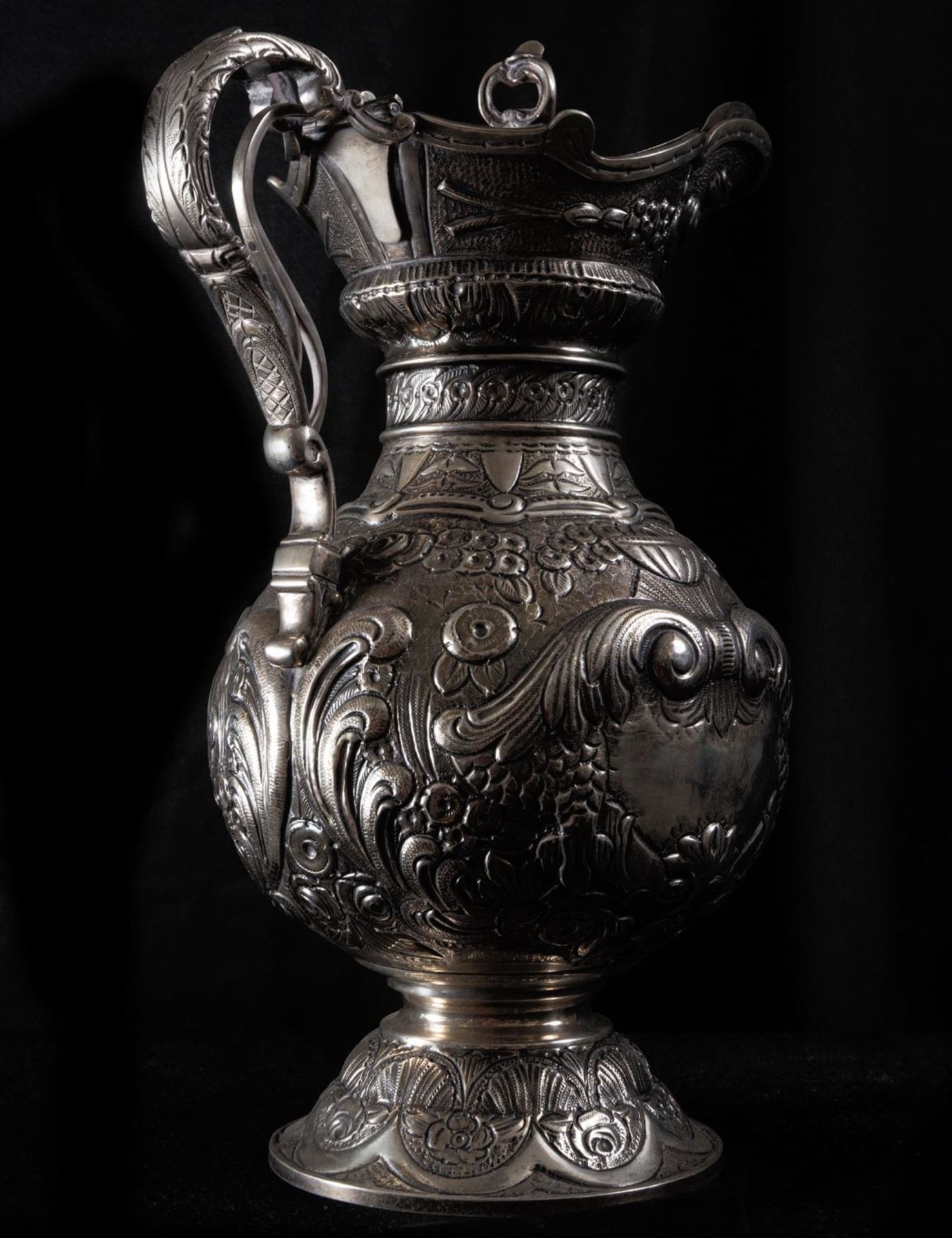 Large 925 Sterling Silver Jug, 19th century - Image 2 of 5