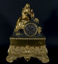 Empire Bronze Clock Ormolu, France, 19th century