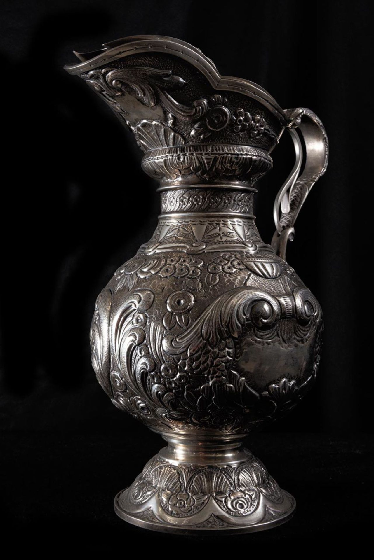 Large 925 Sterling Silver Jug, 19th century