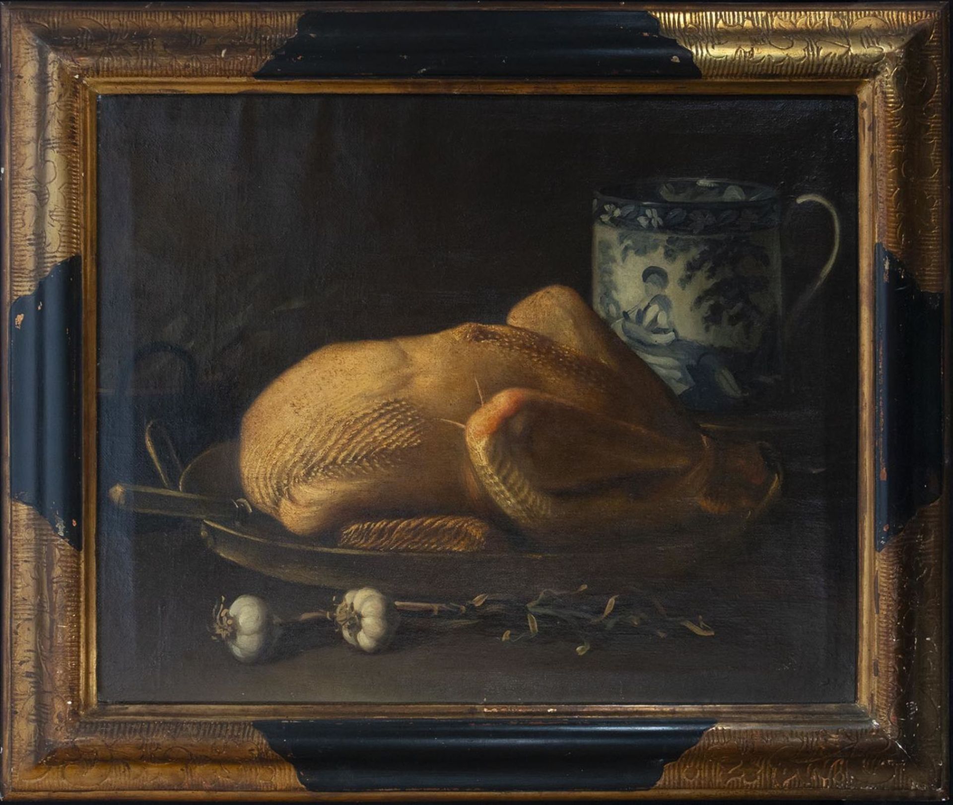 Still Life of Bird and Garlic, 18th century Italian school