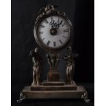 French Table Clock in silver, around 1910