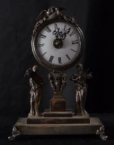 French Table Clock in silver, around 1910