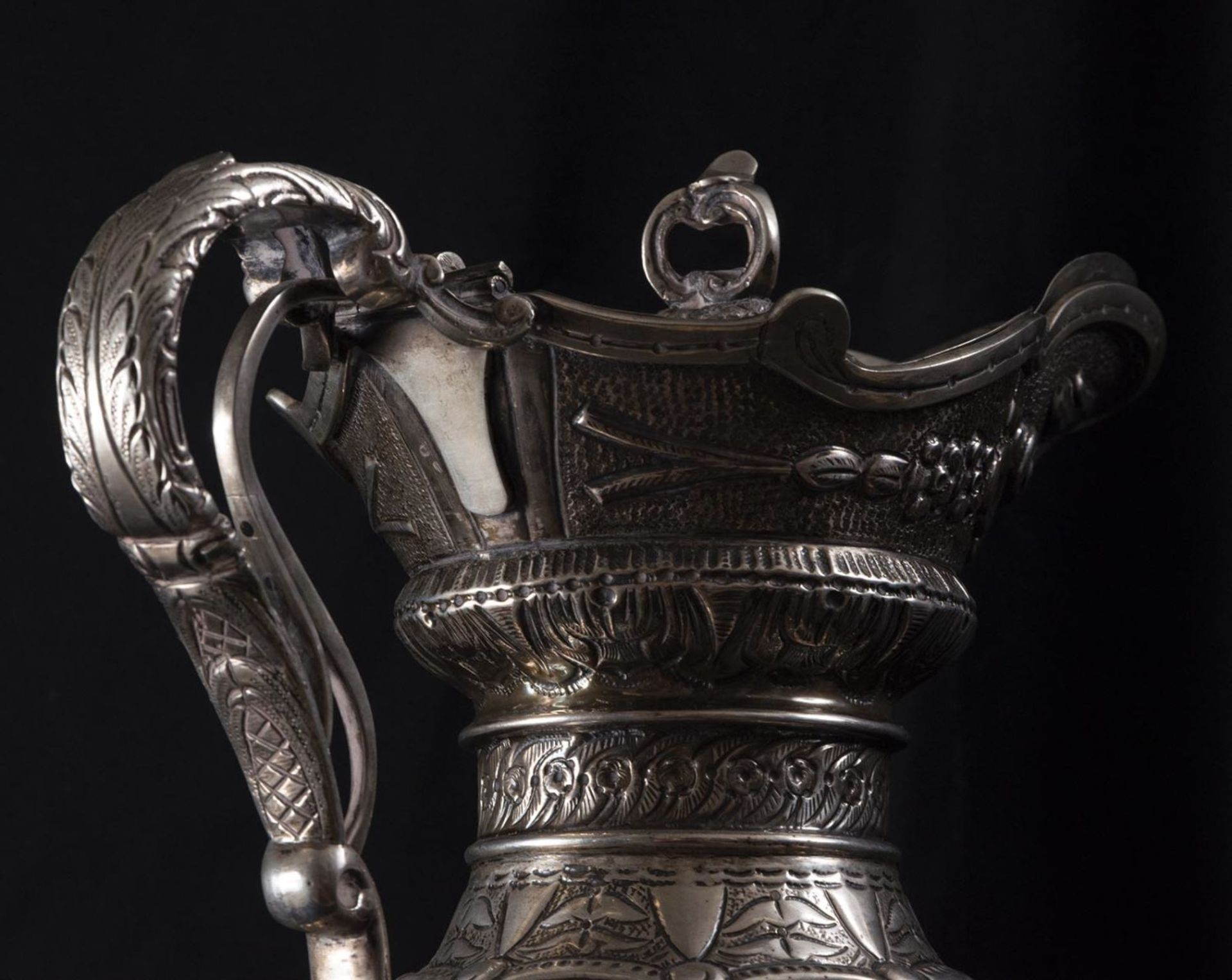 Large 925 Sterling Silver Jug, 19th century - Image 3 of 5