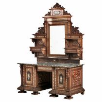 Important Piedmontese Cupboard in bone marquetry, 19th century