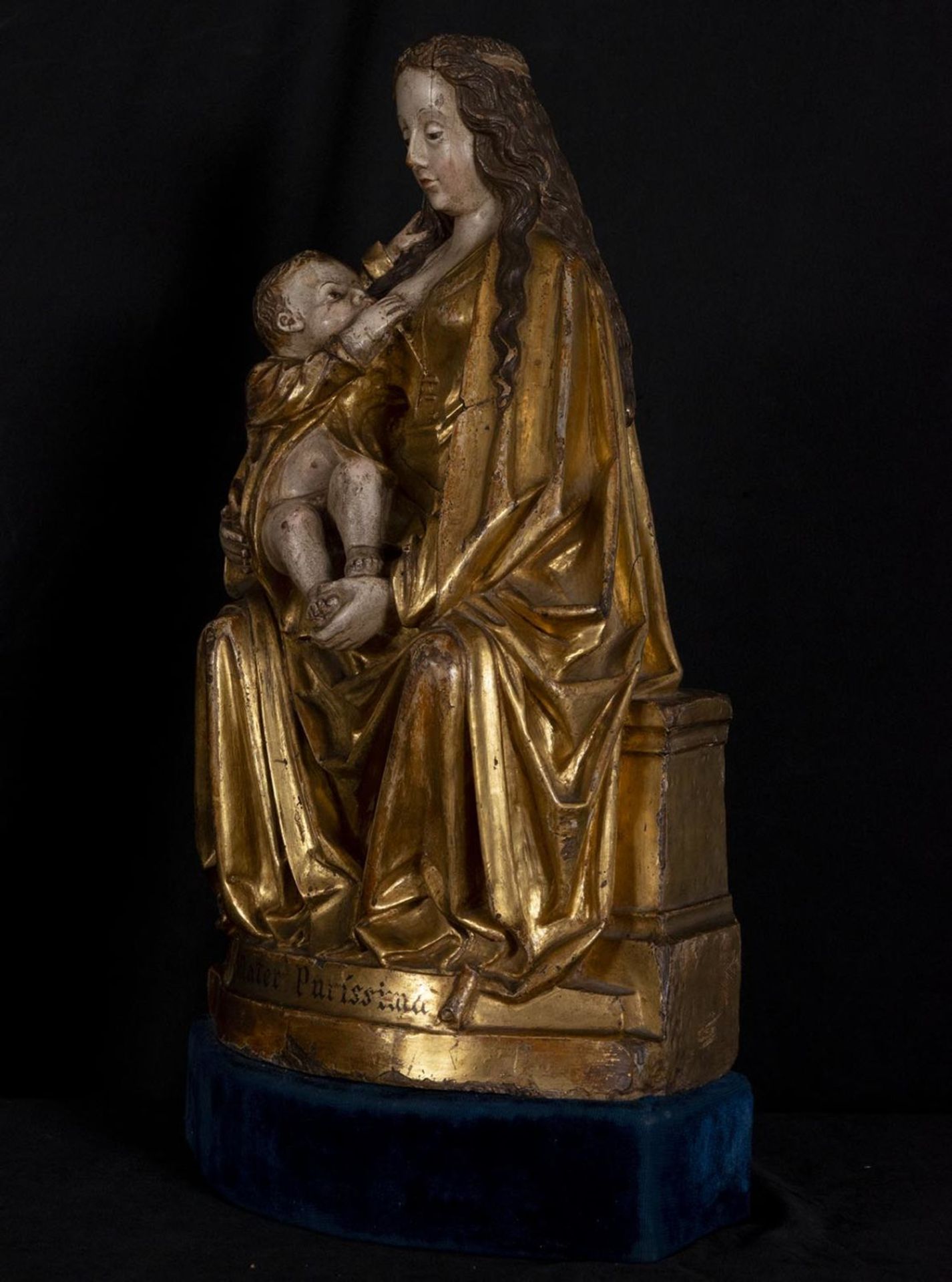 Spectacular Large Virgin of the Milk, following Flemish Gothic models of Malines , probably 19th cen - Image 4 of 9