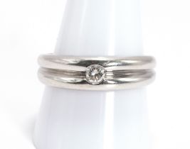 White gold and diamond solitaire ring