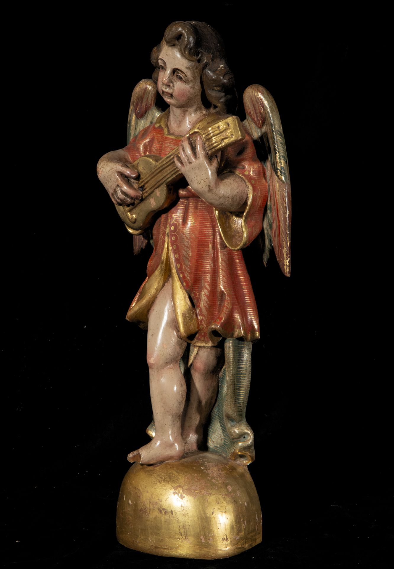 Pair of Elegant Portuguese or Sevillian Musician Angels from the late 16th century. Early 17th centu - Bild 4 aus 12