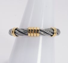 Steel and yellow gold ring