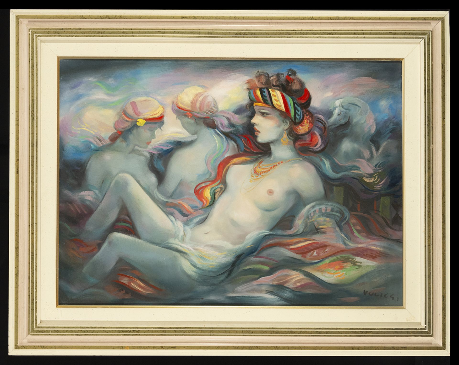 Odalisque on Canvas, signed
