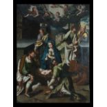 Large Adoration of Shepherds on panel, manner of Juan Correa de Vivar (Mascaraque, Toledo, c. 1510 -