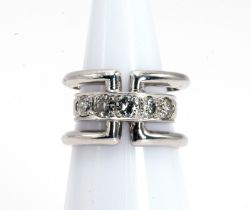 White gold and diamond ring