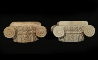 Pair of decorative Corinthian style capitals, possibly 16th century