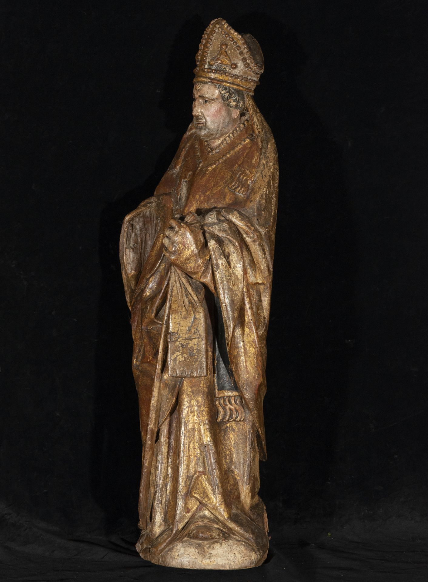Large Gothic Carving of Saint Nicholas, Medieval work from the Brabant school of the 15th century - Bild 3 aus 5