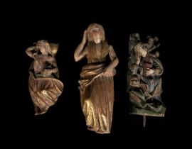 Beautiful set of Three colonial penitent Magdalens, Quito school (Ecuador) from the 17th century