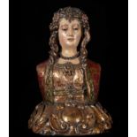 Large Rococo Reliquary Bust of the Vienna School of Saint Helena, 18th century Central European work