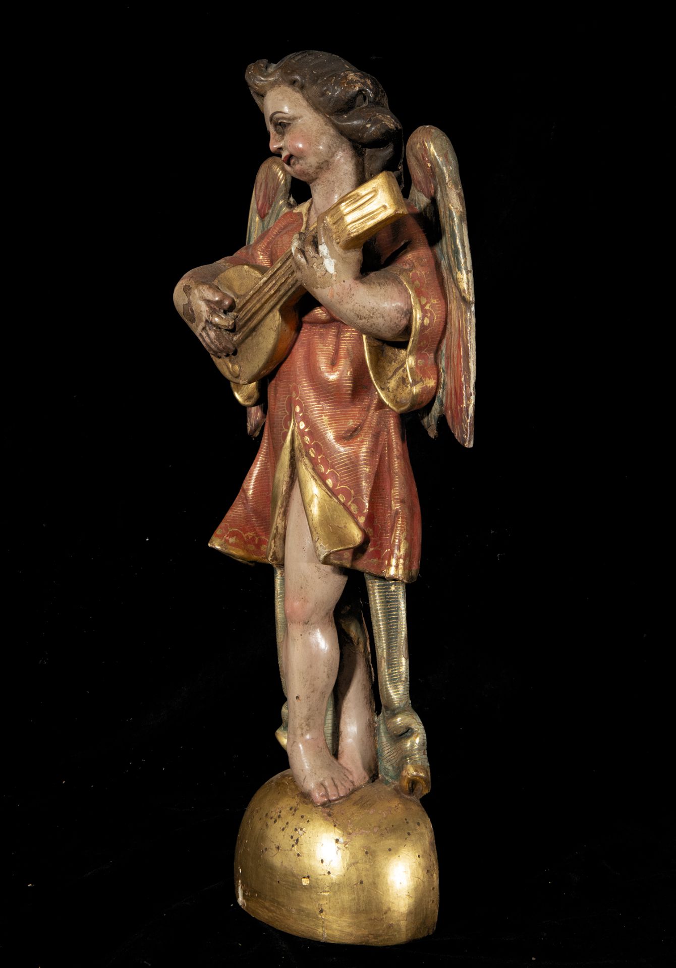 Pair of Elegant Portuguese or Sevillian Musician Angels from the late 16th century. Early 17th centu - Bild 9 aus 12