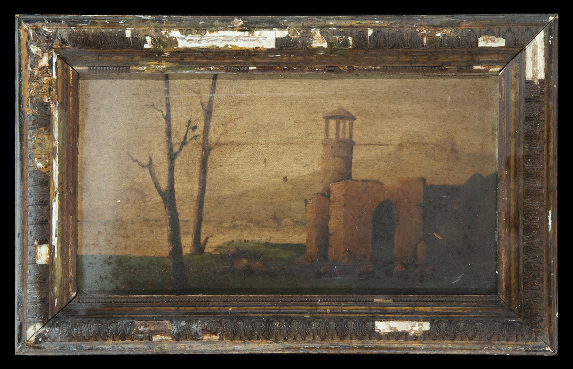 Pair of Landscapes with Whimsies, 19th century, Italy - Image 5 of 7