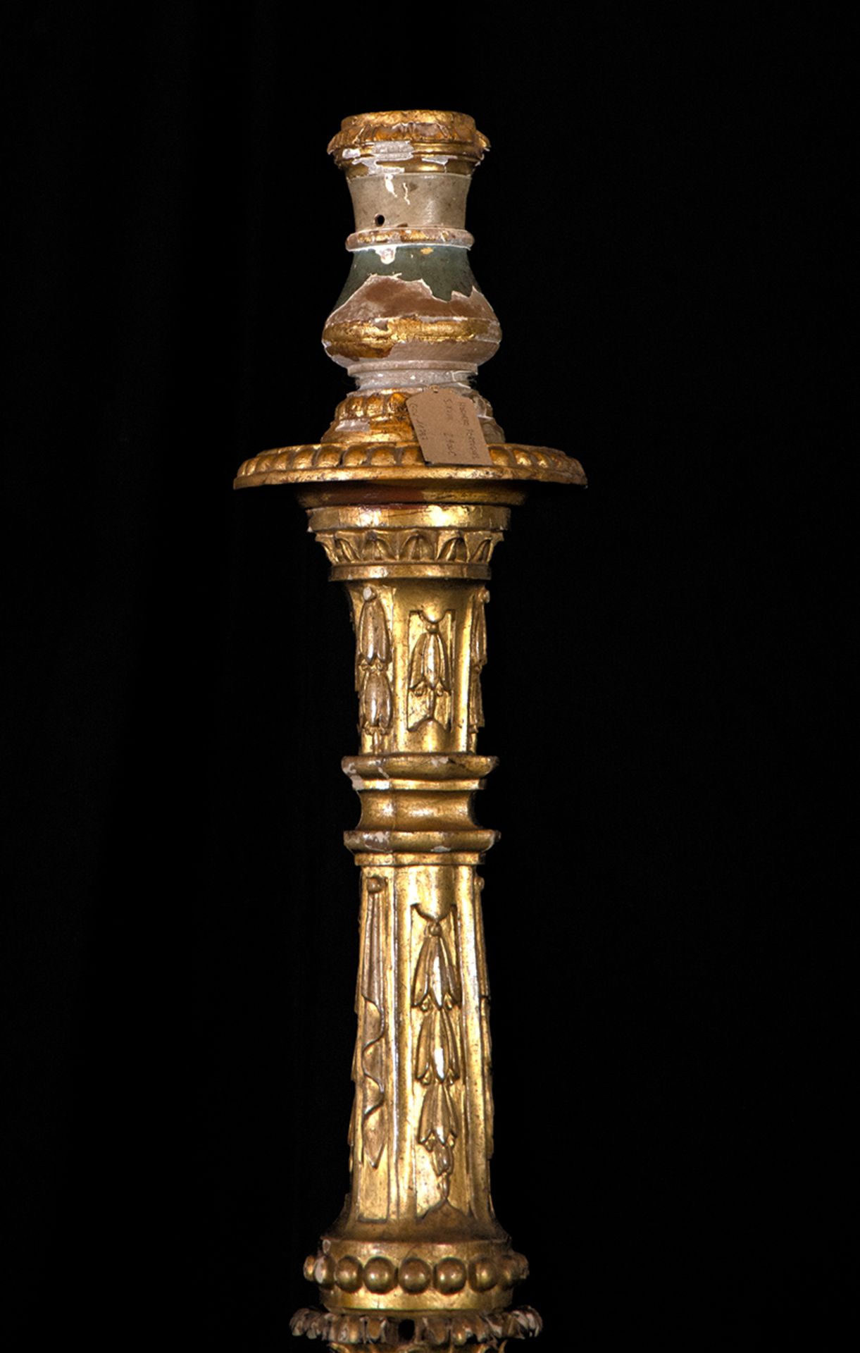 Large Portuguese torch holder in gilded wood, 18th century - Image 7 of 7
