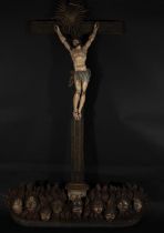 Massive Christ on Calvary colonial Goa 17th century Portuguese colonial work from South India