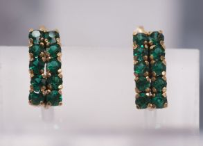 Emerald hoop earrings