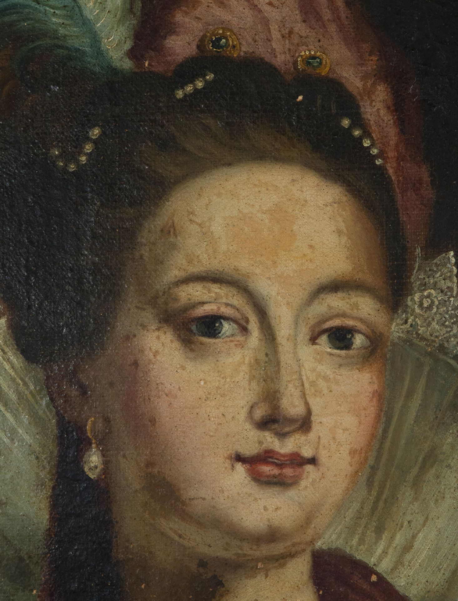 Portrait of Noble Lady playing the Drum, 18th century French school - Bild 2 aus 4