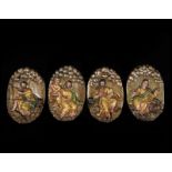 Set of four exquisite Italian Baroque reliefs with the 4 Evangelists, Roman workshop from the 17th c