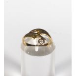 Elegant Lady's Solitaire ring in 18K yellow gold and 0.15 ct brilliant cut diamond