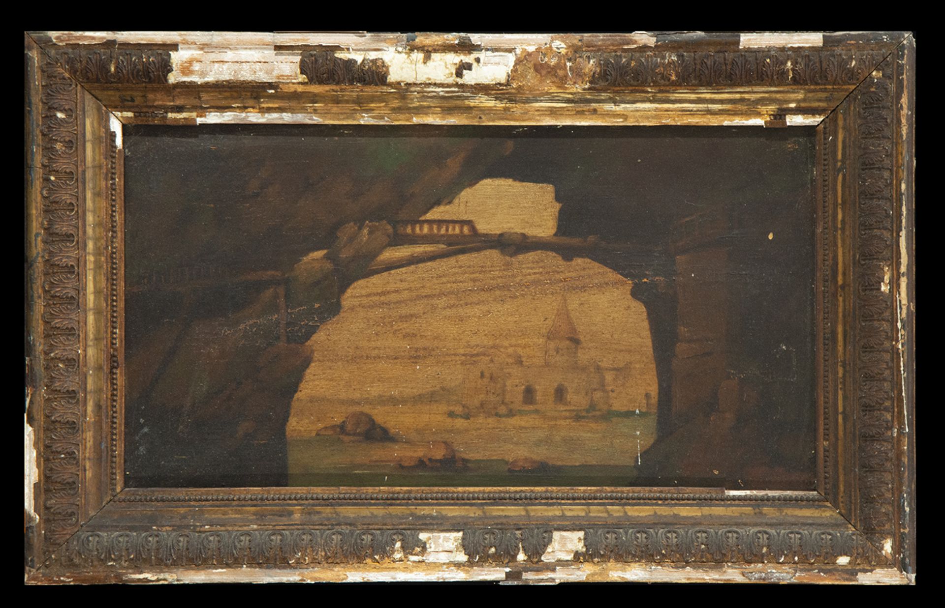 Pair of Landscapes with Whimsies, 19th century, Italy - Image 2 of 7