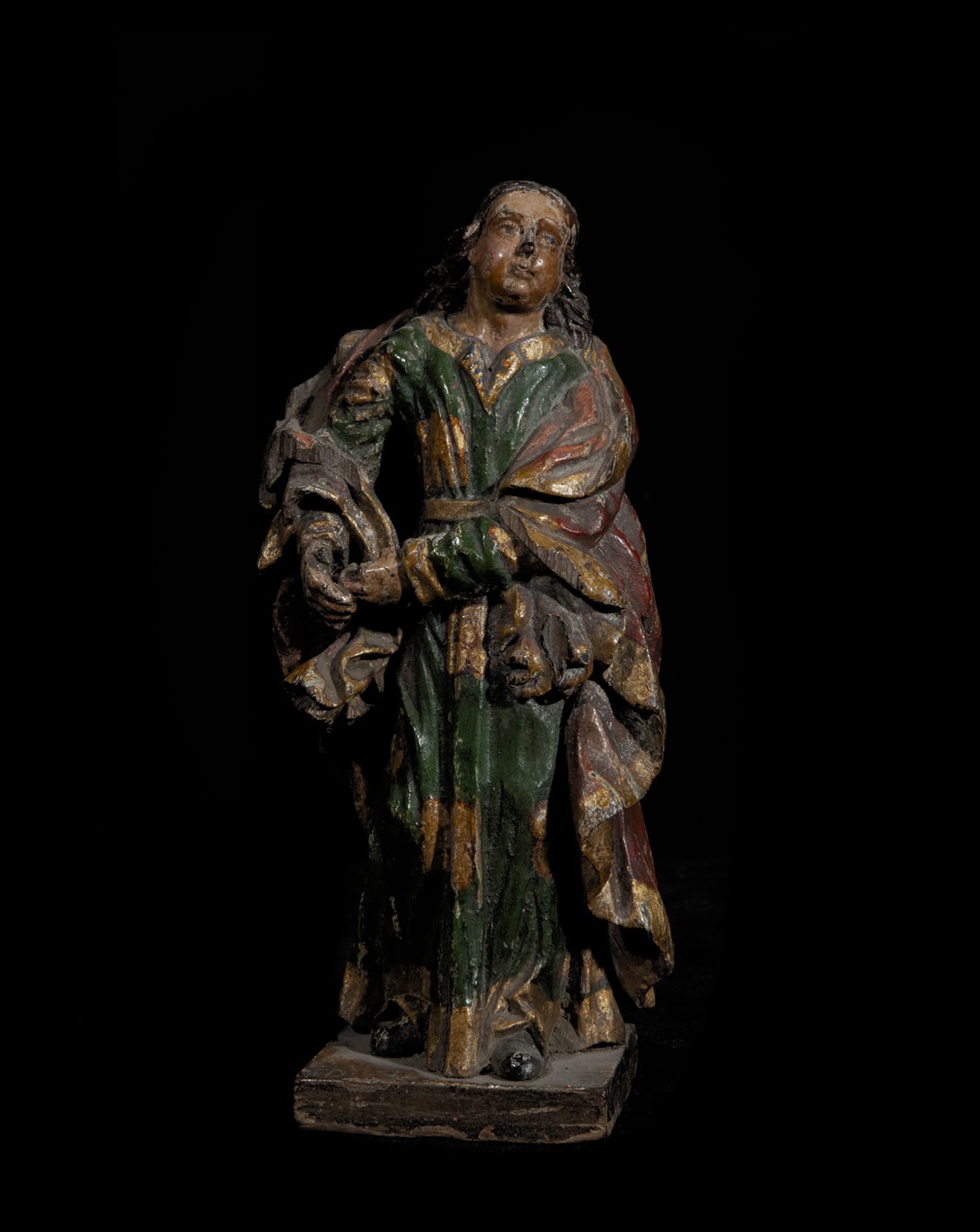 Colonial Saint John in carving, New Spain 18th century