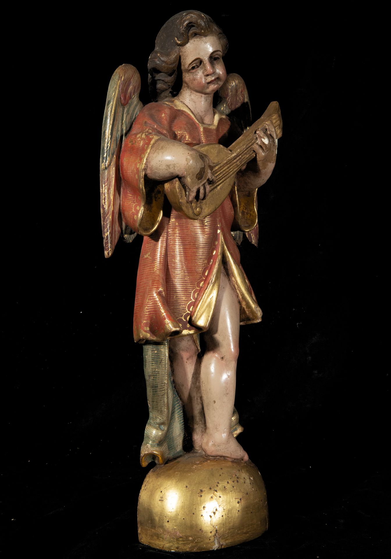 Pair of Elegant Portuguese or Sevillian Musician Angels from the late 16th century. Early 17th centu - Bild 10 aus 12