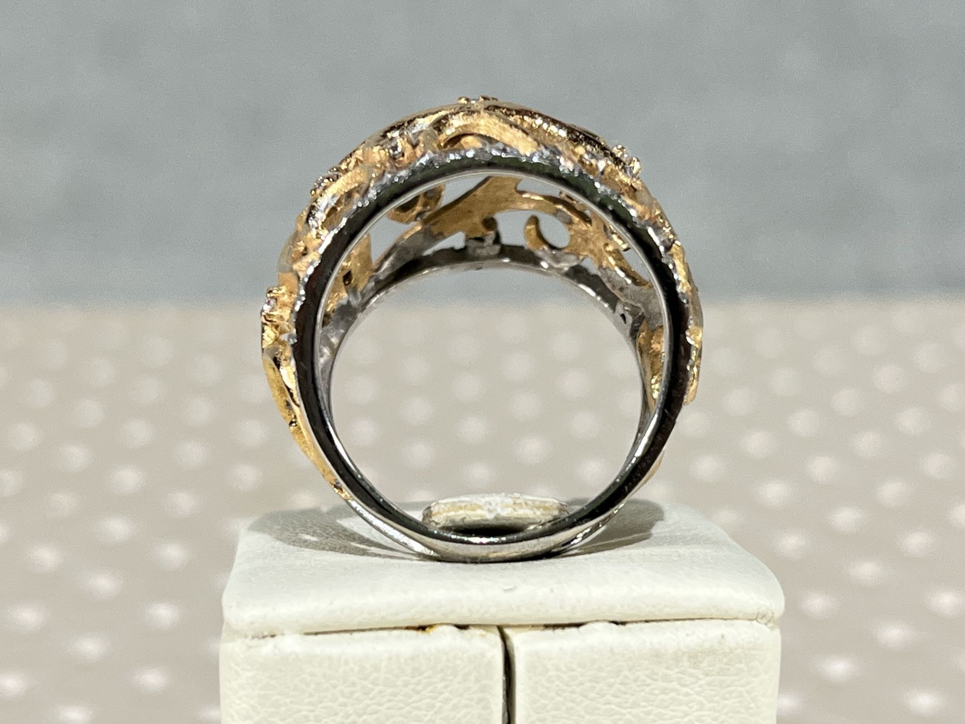 18k white and rose GOLD ring - Brilliant cut diamonds 0.60 ct - Weight: 11.7 gr - Image 4 of 4
