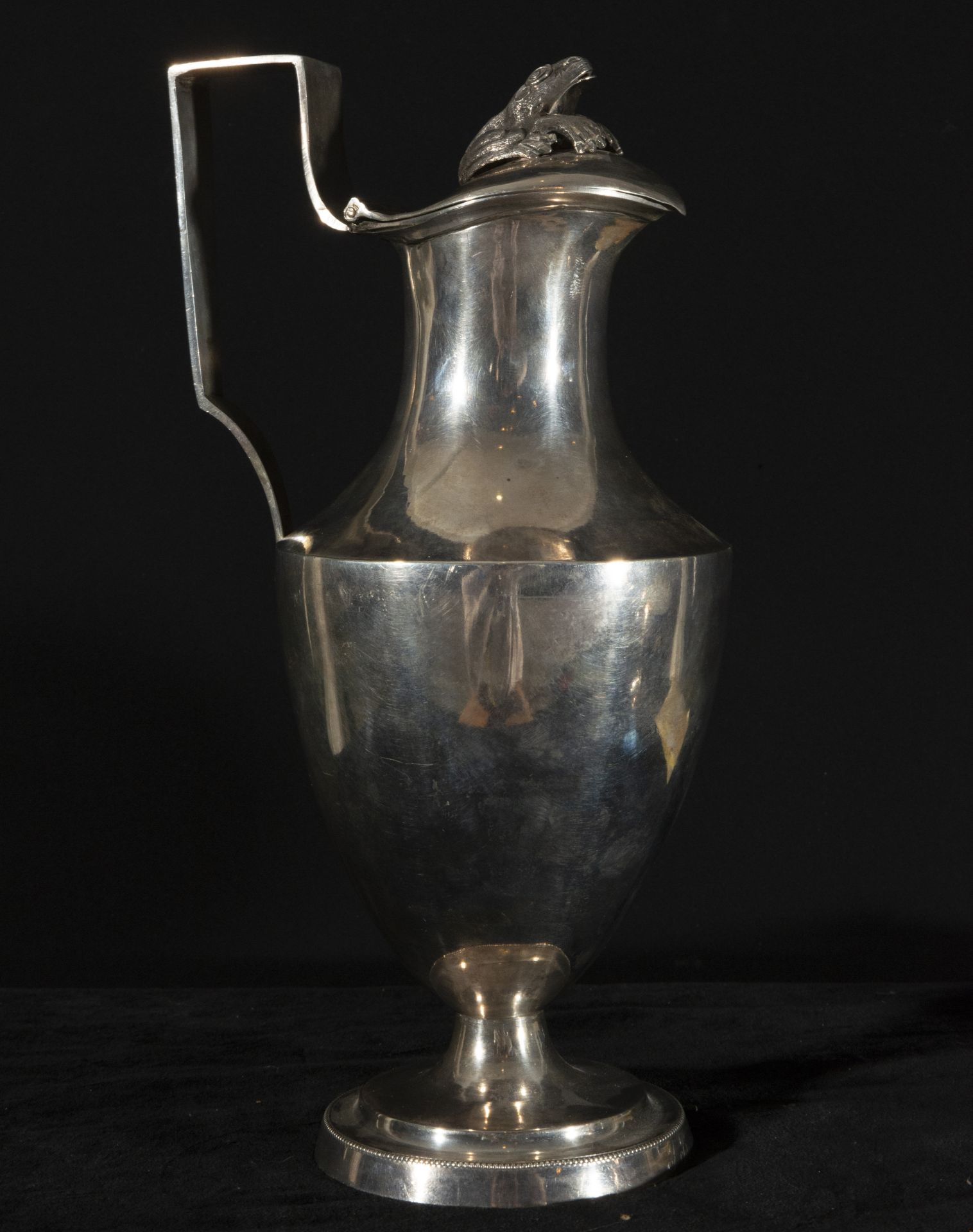 Set of sterling silver pitcher and salt in Spanish silver, late XVIII century, Cordoba marks - Image 6 of 7