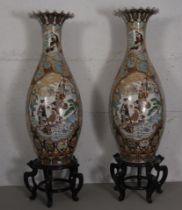 Pair of Japanese Satsuma Vases, 20th century