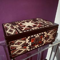 Lovely Mexican colonial casket in carved bone and tortoiseshell, 18th century Mexican